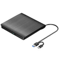 ROOFULL External CD/DVD Drive (ECD829-Y) – USB 3.0 & USB-C Portable CD DVD Burner & Reader for Laptop & Mac（Black）