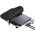ROOFULL 8-in-1 External CD/DVD Drive with USB Hub & SD Card Reader, USB 3.0 CD DVD Burner Writer Reader, USB-C & USB-A for Laptop, MacBook, Windows (RF40-SU)