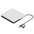 ROOFULL External CD/DVD Drive (ECD829-Y) – USB 3.0 & USB-C Portable CD DVD Burner & Reader for Laptop & Mac（White））